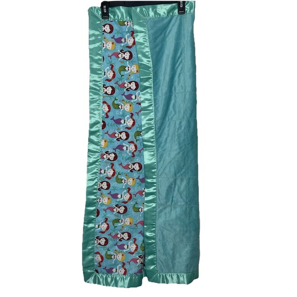 Handmade Other - Handmade Mermaid Baby Blanket with Blue Saten Trim/Blue Soft Baby Blanket